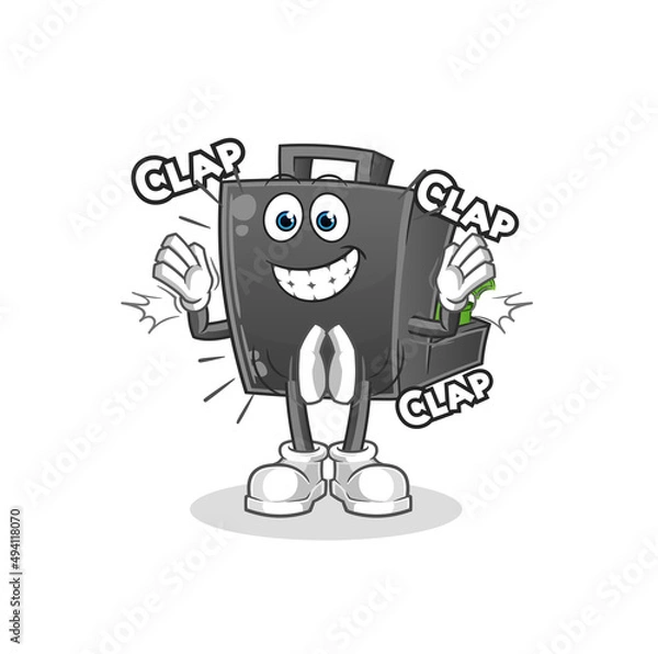 Obraz money briefcase applause illustration. character vector