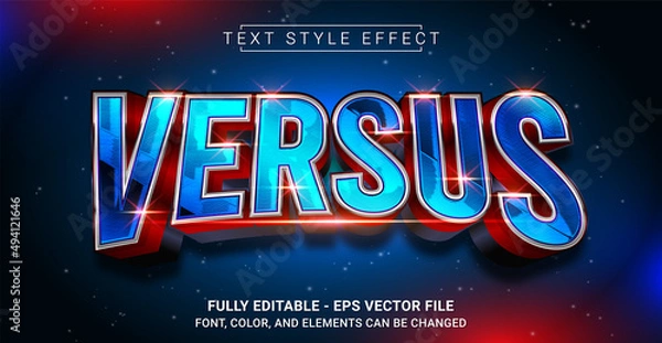 Fototapeta Versus Text Style Effect. Editable Graphic Text Template.