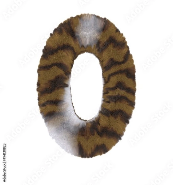 Fototapeta Brown Tabby Cat Themed Font Number 0