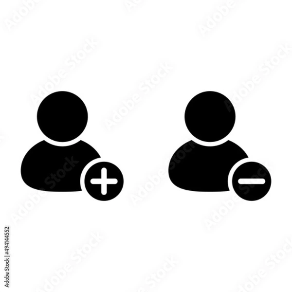 Obraz Add or delete user icon