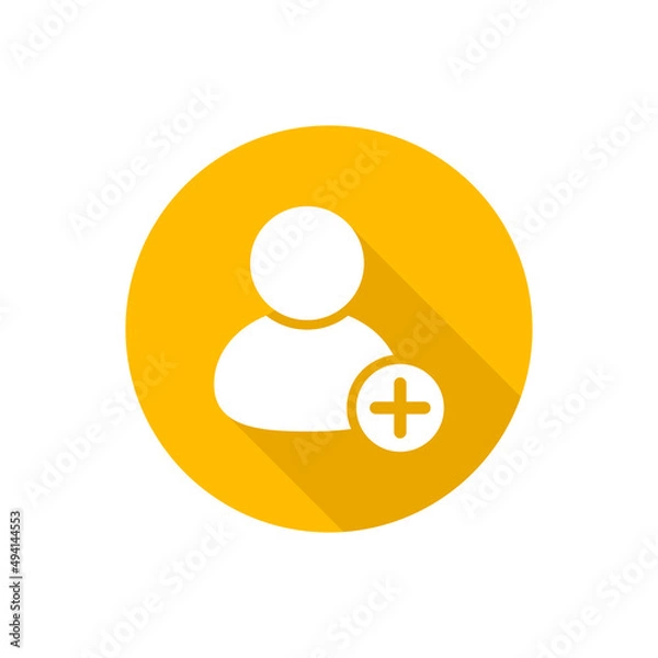 Fototapeta Add user flat icon with shadow