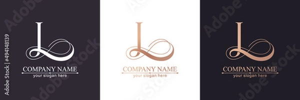 Obraz L logo or monogram. L Letters of the alphabet Initials. Beautiful logo design for company branding. Vector illustration.