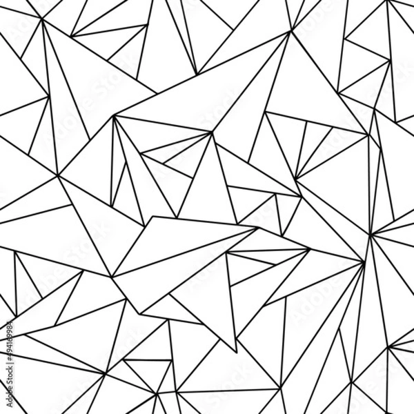 Obraz Seamless abstract pattern of broken geometric lines and triangles. Vector texture