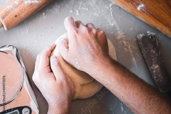 Fototapeta Making Homemade Pizza Dough