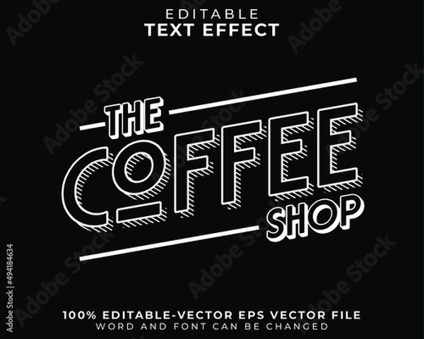 Obraz Coffe shop editable text effect