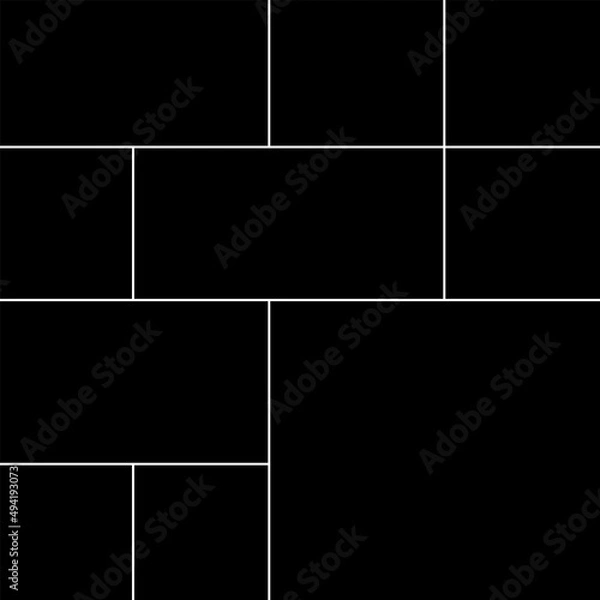 Fototapeta Creative vector Template Collage consisting of 10 frames for a photo of a square and rectangular shape.