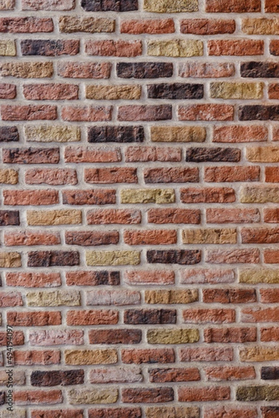 Obraz Old brick wall. Red and orange bricks.