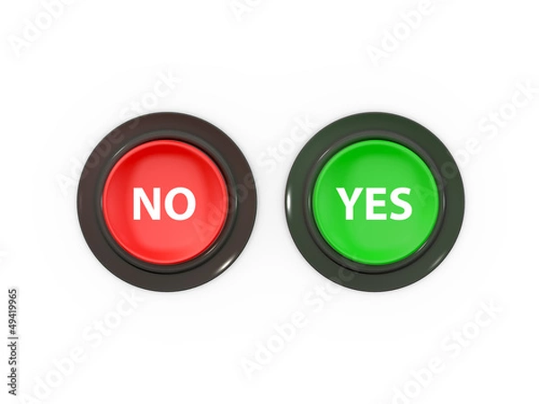 Fototapeta No and Yes Buttons