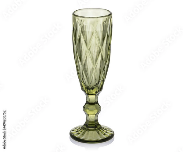 Obraz Empty colored glass, tumbler, shot glass for drinks isolated on white background. Ware for bar, restaurant, pub, cafe.