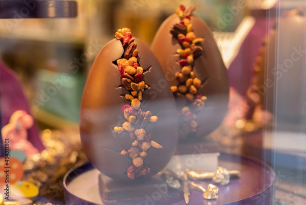 Obraz chocolate eggs in a shop window