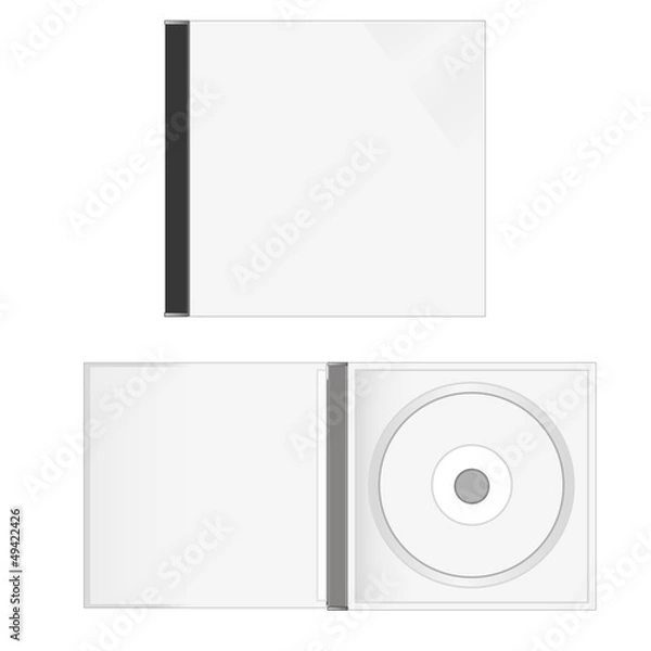 Obraz White blank cd cases and disc in vector