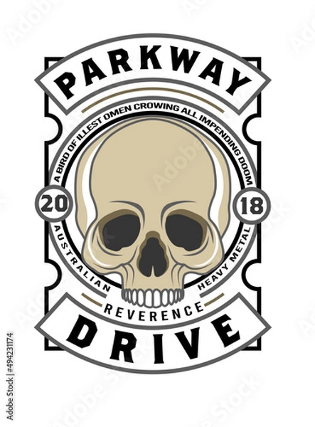 Fototapeta Colorful skull without a lower jaw vector