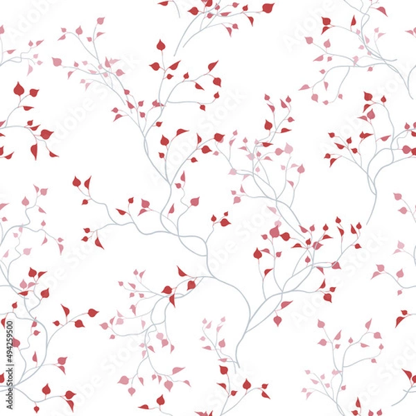 Fototapeta seamless pattern of branches and leaves