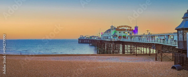 Obraz Brighton Pier, UK  during sunset