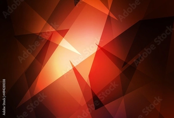 Obraz Dark Red vector backdrop with lines, triangles.