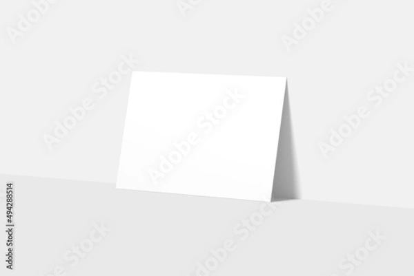 Obraz Realistic blank postcard illustration mockup on white backgrounds