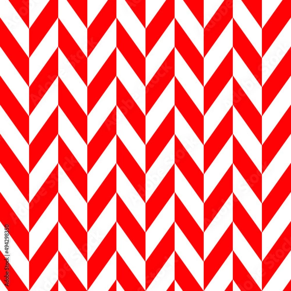 Obraz Diamond shape pattern. Red and white arrow background. V shape pattern.
