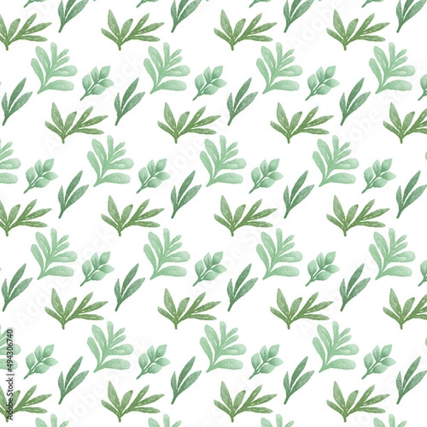 Fototapeta seamless pattern with green leaves