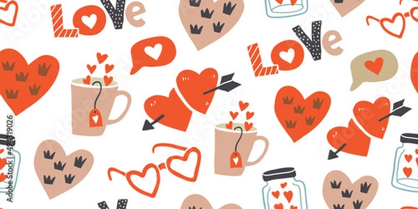 Obraz seamless love pattern vector illustration