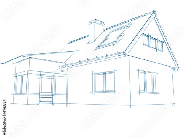 Obraz Szkic domu