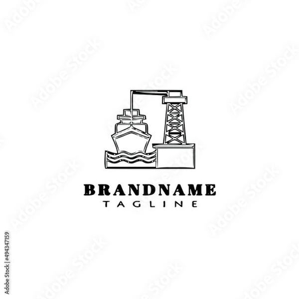 Fototapeta shipping port logo icon design template vector illustration