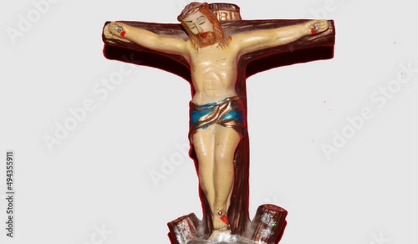 Obraz jesus christ statue with white background.