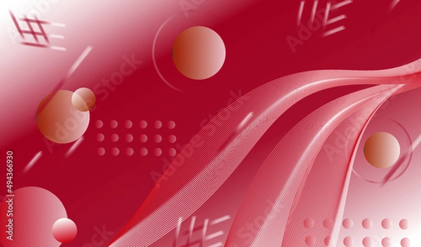 Fototapeta Red abstract background with circles