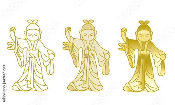 Obraz お釈迦様誕生！摩耶夫人の右脇から釈迦が生まれたイラスト