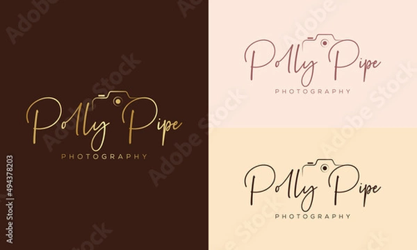 Fototapeta Camera photography logo icon vector template