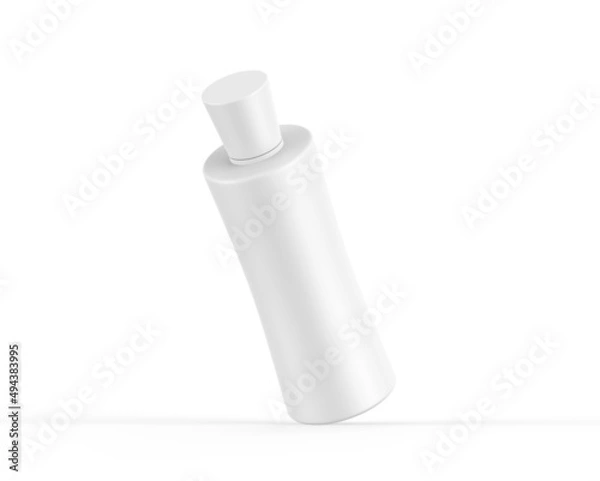 Fototapeta Plastic bottle set with cap for liquid soap, gel, lotion, cream, shampoo, bath foam and other cosmetics, 3d render illustration.
