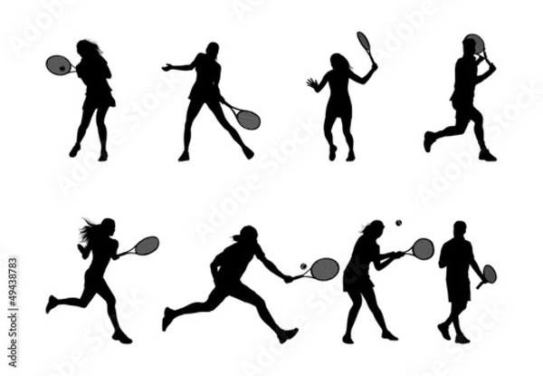 Obraz tennis player silhouettes and shadows