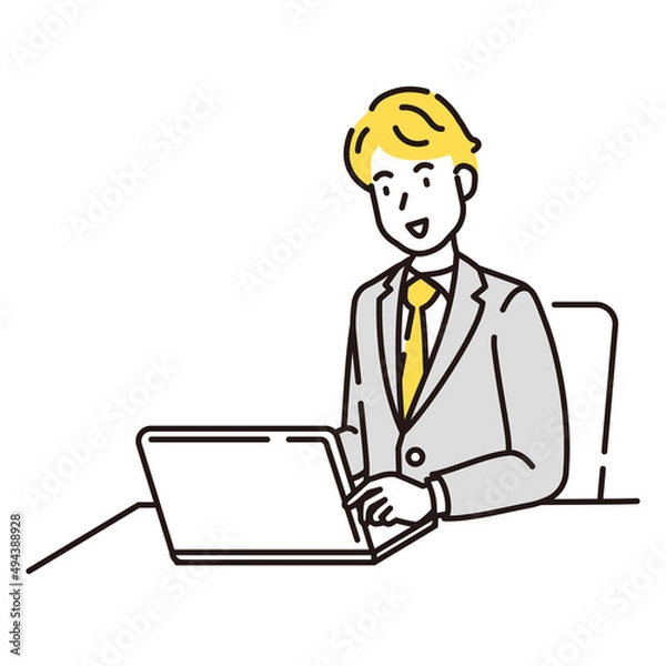 Fototapeta 人物イラスト　線画