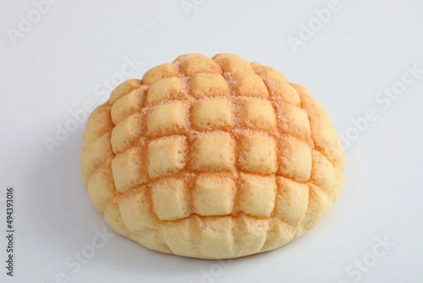 Obraz 白い背景にメロンパン