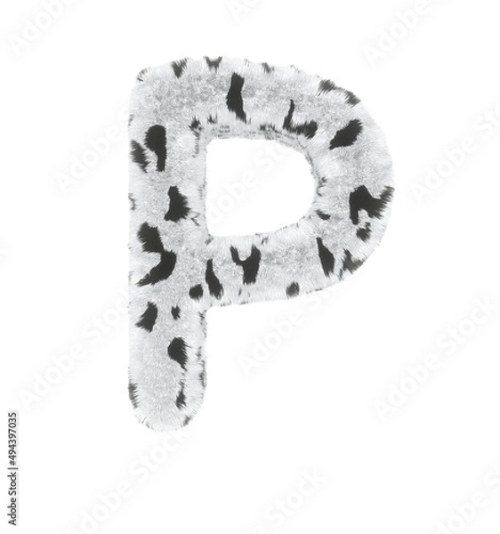 Obraz Furry Dalmatian Font Letter P