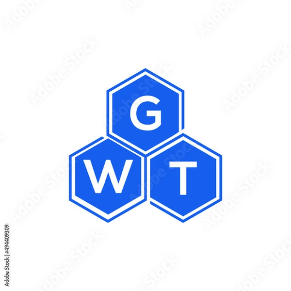 Obraz GWT letter logo design on White background. GWT creative initials letter logo concept. GWT letter design. 
