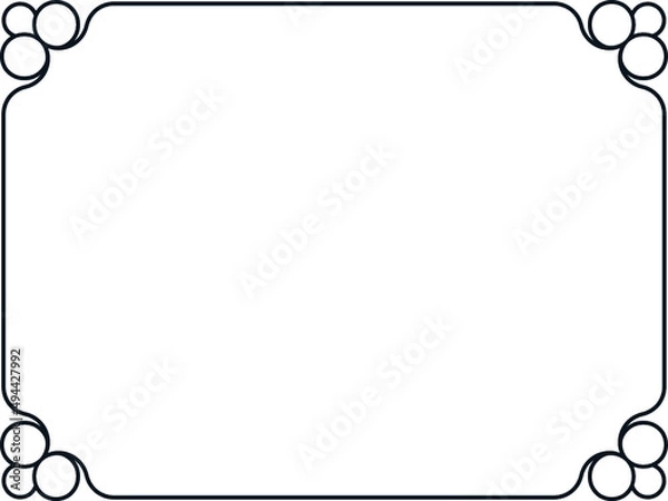 Fototapeta Vector background with psychedelic style border frame. Rectangular horizontal billboard, web banner, card, plaque, signboard, sticker or label