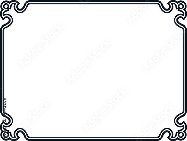 Fototapeta Vector background with border frame. Rectangular horizontal billboard, web banner, card, plaque, signboard, sticker or label