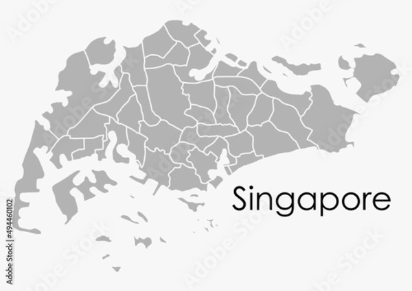 Obraz Doodle freehand drawing map of Singapore.
