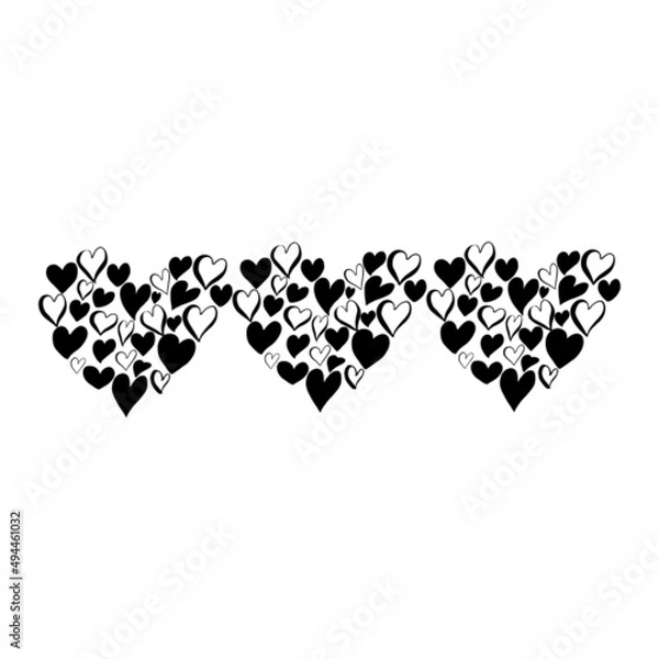 Fototapeta Simple doodle heart for valentine's day. Hand drawn heart, isolated on white backdrop. Vector illustration for  cards, posters, wrapping and design. 