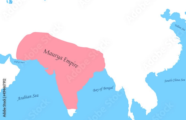 Fototapeta Map of Maurya Empire Asia India 
