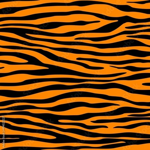Fototapeta 
Stripes of a tiger on an orange background, vector print for printing clothes, paper, fabric.