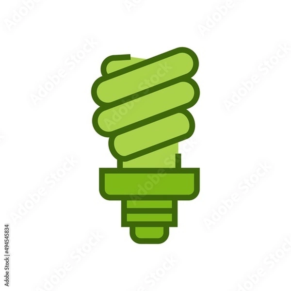 Fototapeta Recyclable Light bulb icon. Garbage recycle vector illustration.