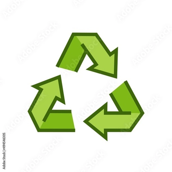 Fototapeta Recycle icon. Arrows vector illustration.