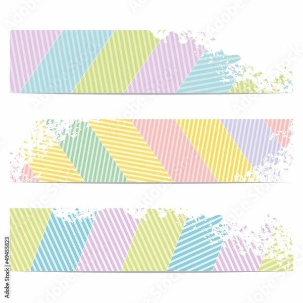 Fototapeta Set of retro horizontal banners. Site header.