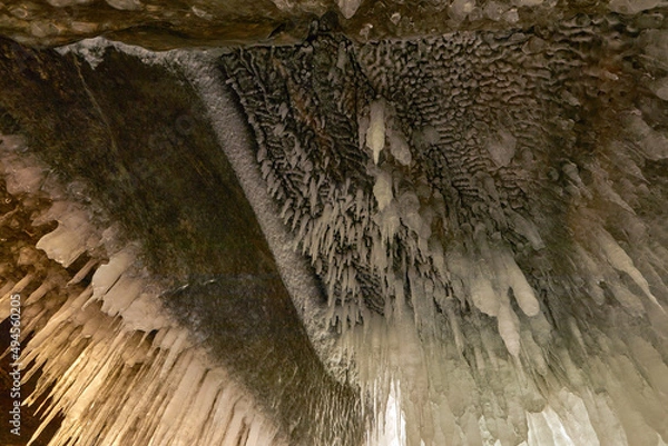 Fototapeta View inside of ice grotto