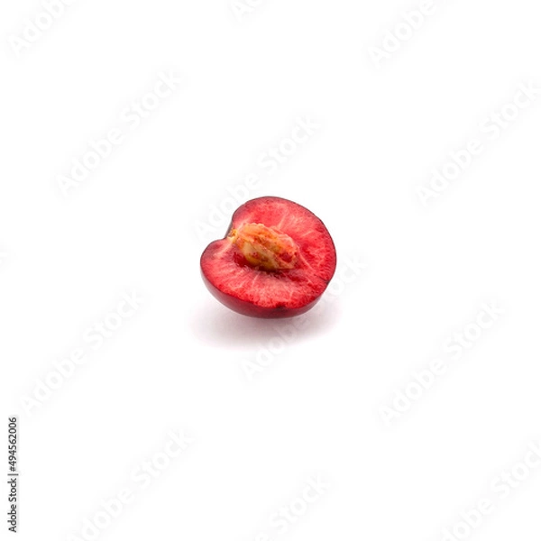 Obraz Photo of red cherries isolated on white background