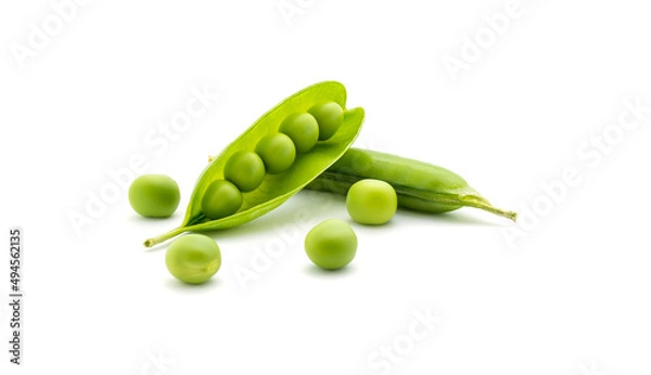 Obraz Photo of green peas isolated on white background