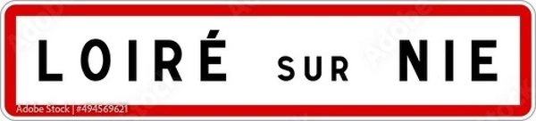Fototapeta Panneau entrée ville agglomération Loiré-sur-Nie / Town entrance sign Loiré-sur-Nie