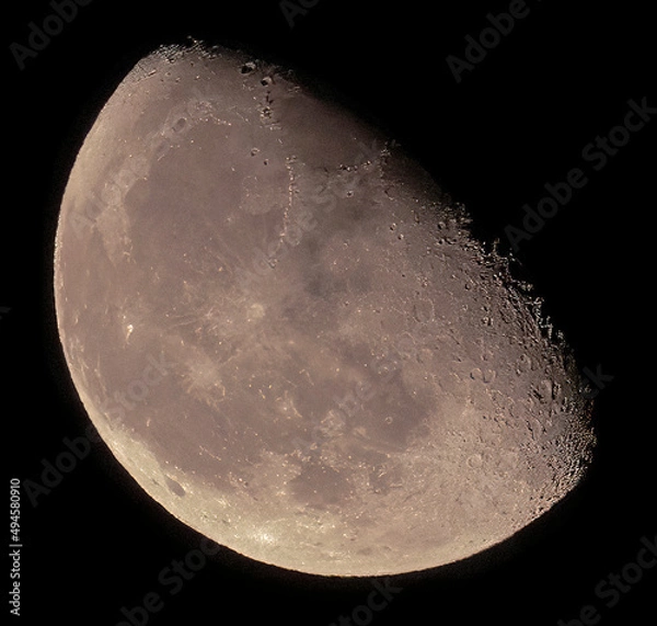 Obraz Moon surface on a half-moon night.