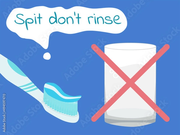 Obraz Spit don't rinse (brushing teeth do not water)